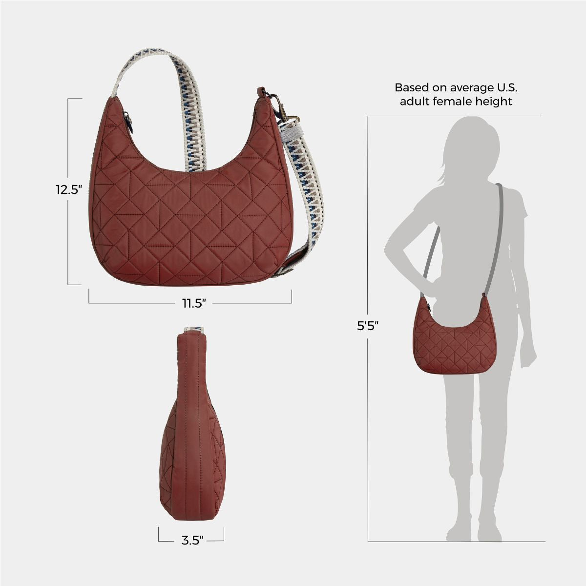 Travelon Woman's Anti-Theft Boho Slouchy Crossbody in Red