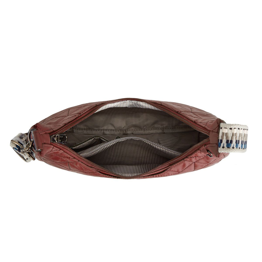 Travelon Woman's Anti-Theft Boho Slouchy Crossbody in Red
