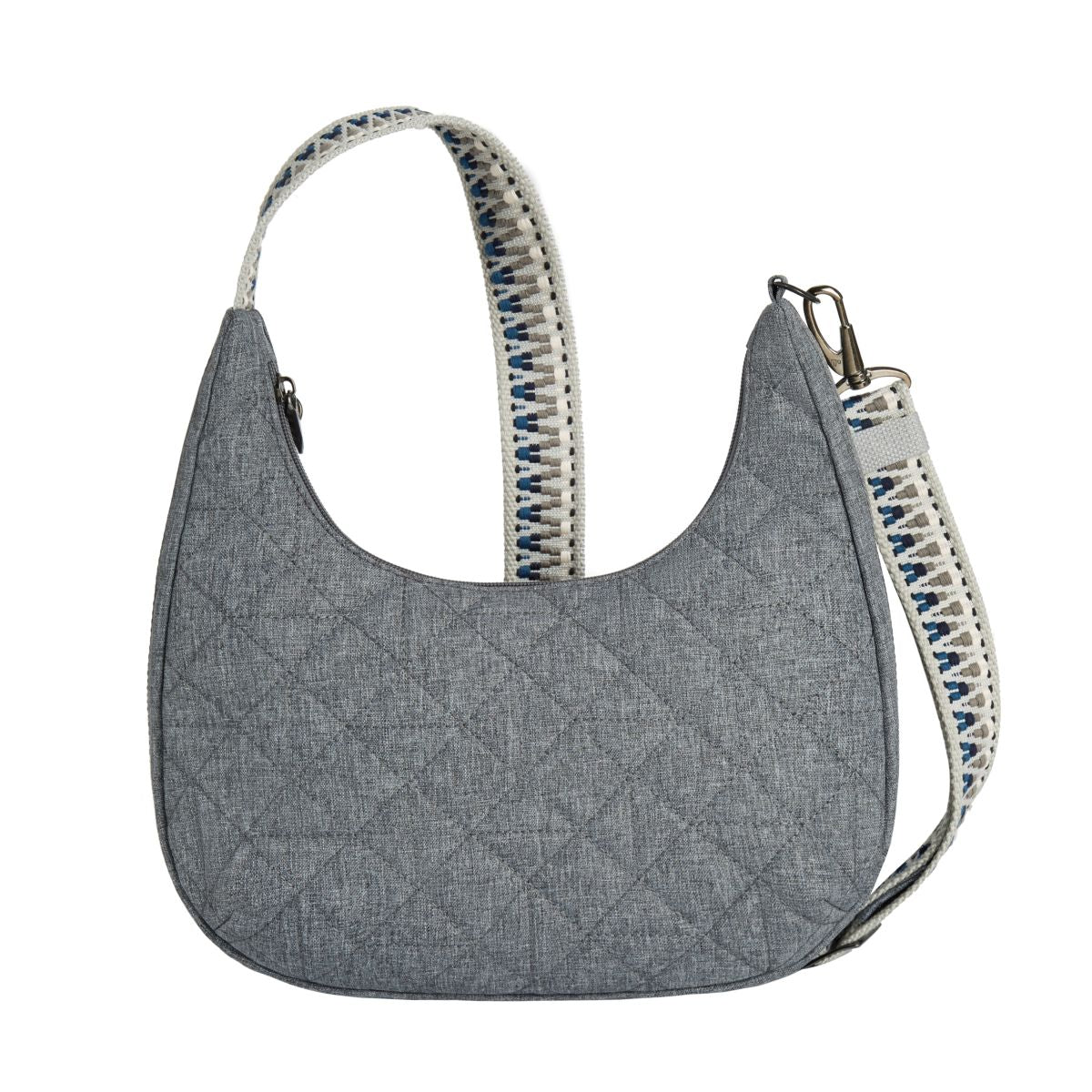 Travelon Woman's Anti-Theft Boho Slouchy Crossbody in Grey