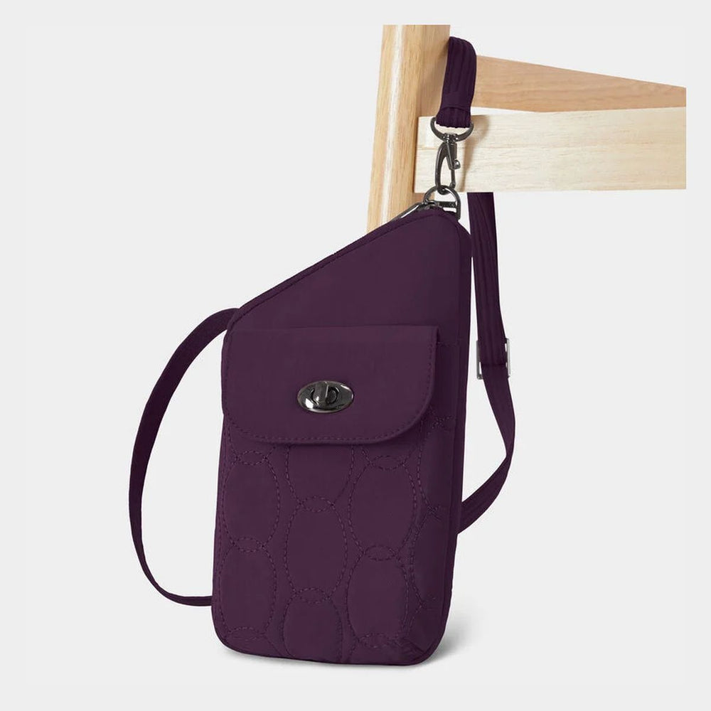 Travelon Women's Runways Anti-Theft Slim Asymmetric Crossbody - Plum