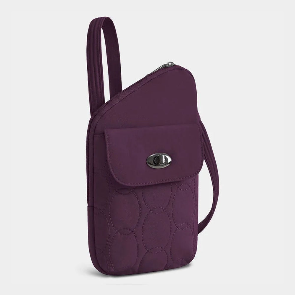 Travelon Women's Runways Anti-Theft Slim Asymmetric Crossbody - Plum