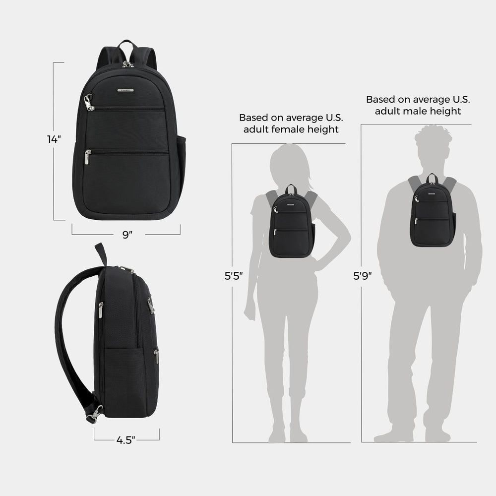 Travelon Unisex Anti-Theft Classic Convertible Sling Backpack in Black