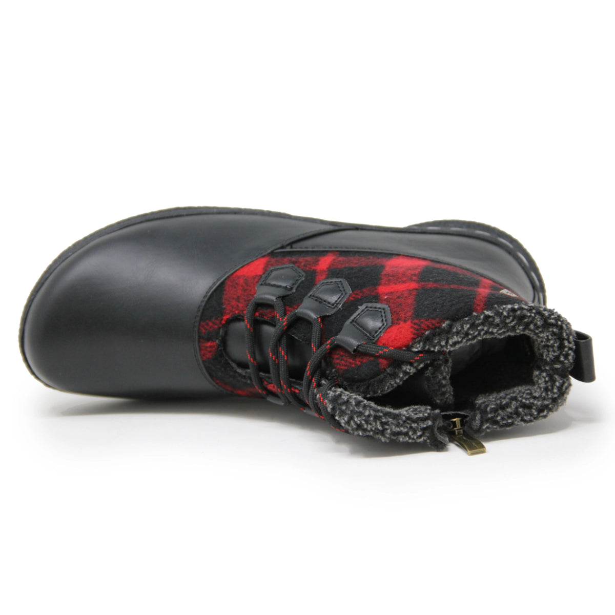 Wanderlust Amelia Flannel Women's Lace-Up Boot In Red Black