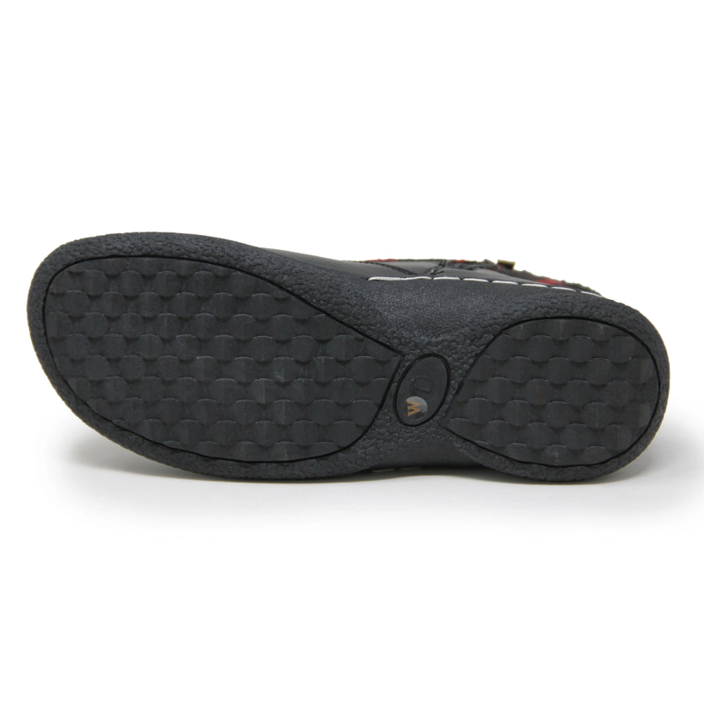 Wanderlust Amelia Flannel Women's Lace-Up Boot In Red Black